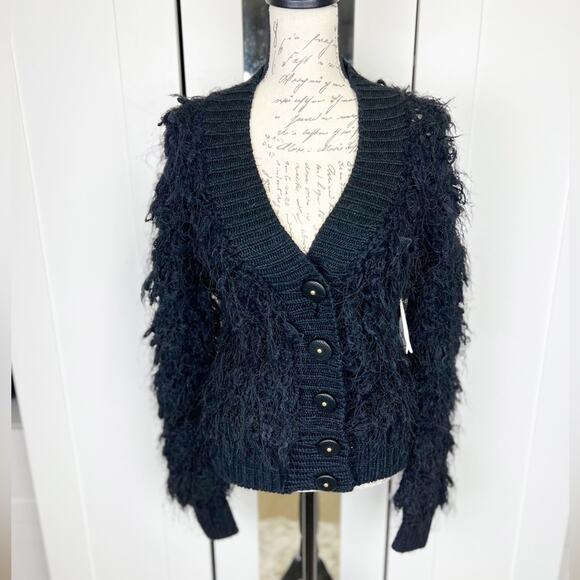 Anthropologie Leifsdottir Black Wool Alpaca Mohair Blend Knit Sweater Size XS - Picture 5 of 13